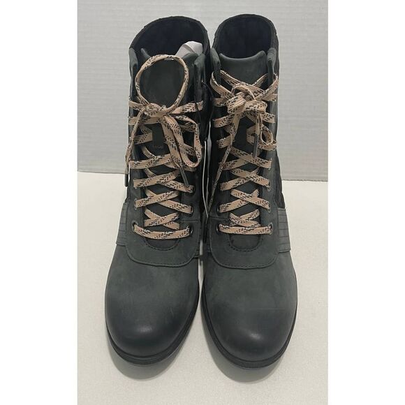Sorel Lexie Wedge Boot Quilted Dark Slate Pink Laces Winter Booties Gray 11 - Picture 7 of 12